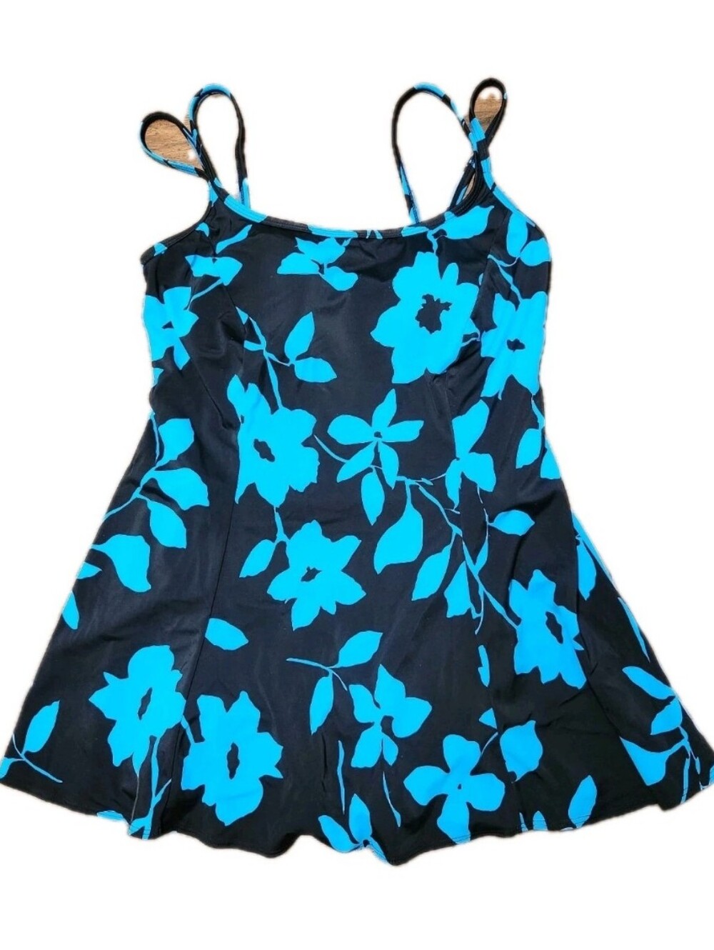 Robby Len's Longitude 1 pc Empire Waist Women's Floral Swimdress Swimsuit Sz 12